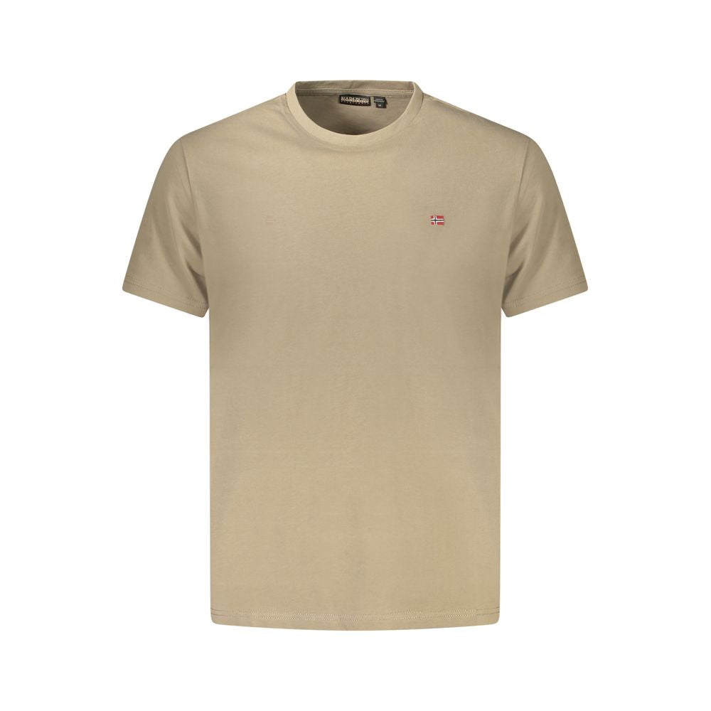 Brown Cotton Men T-Shirt Napapijri