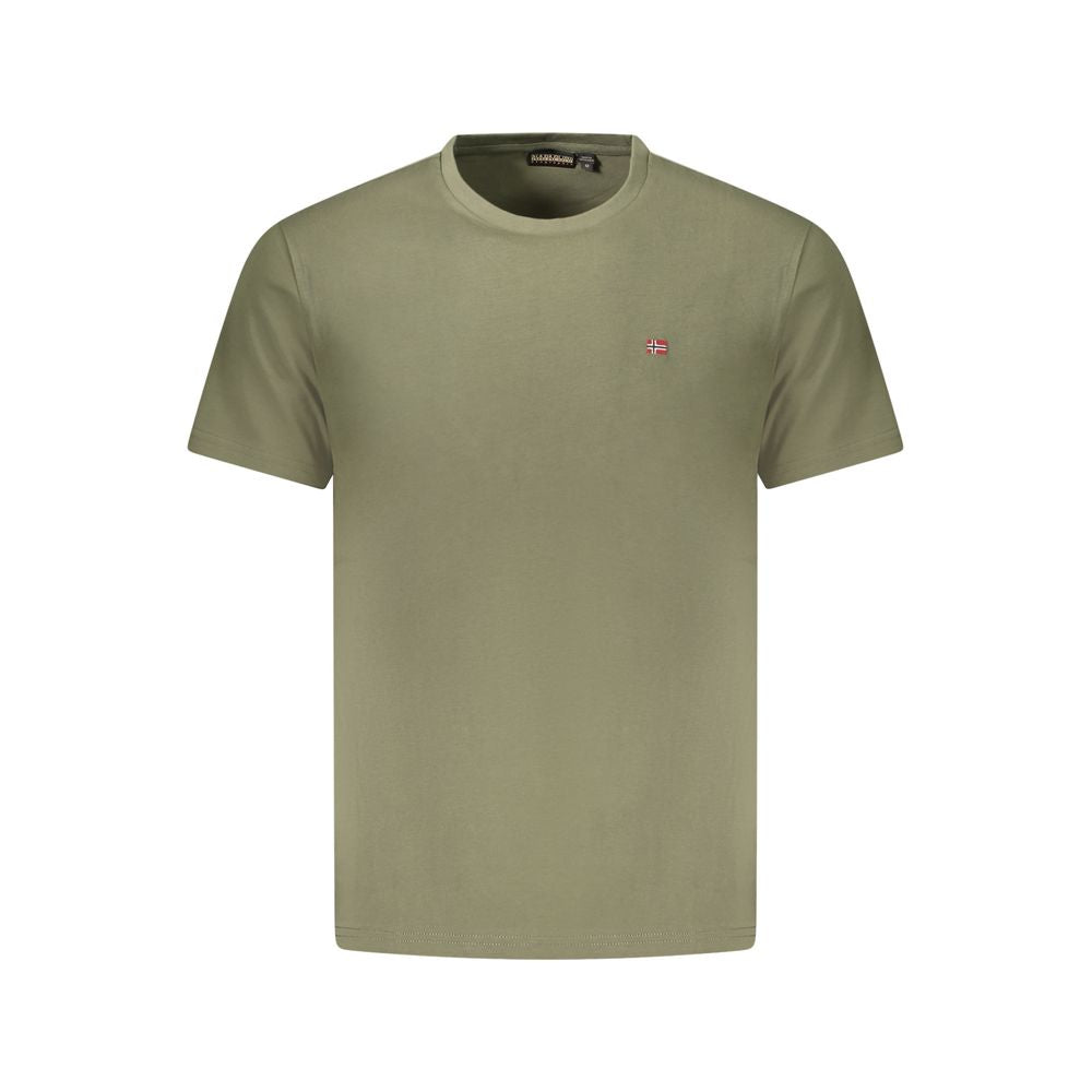 Green Cotton Men T-Shirt Napapijri