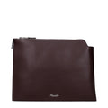 Brown Leather Clutch Bags Pineider
