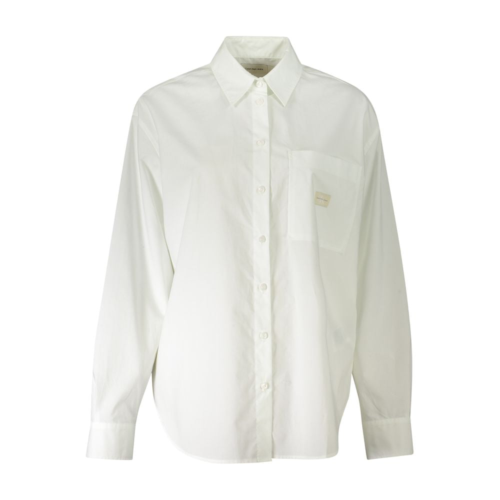 White Cotton Shirt Calvin Klein
