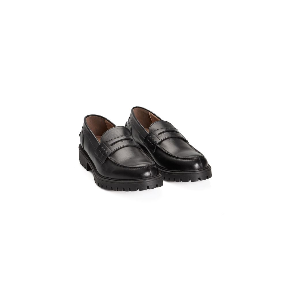 Black Calfskin Men Loafer Roberto Pepe Luxury