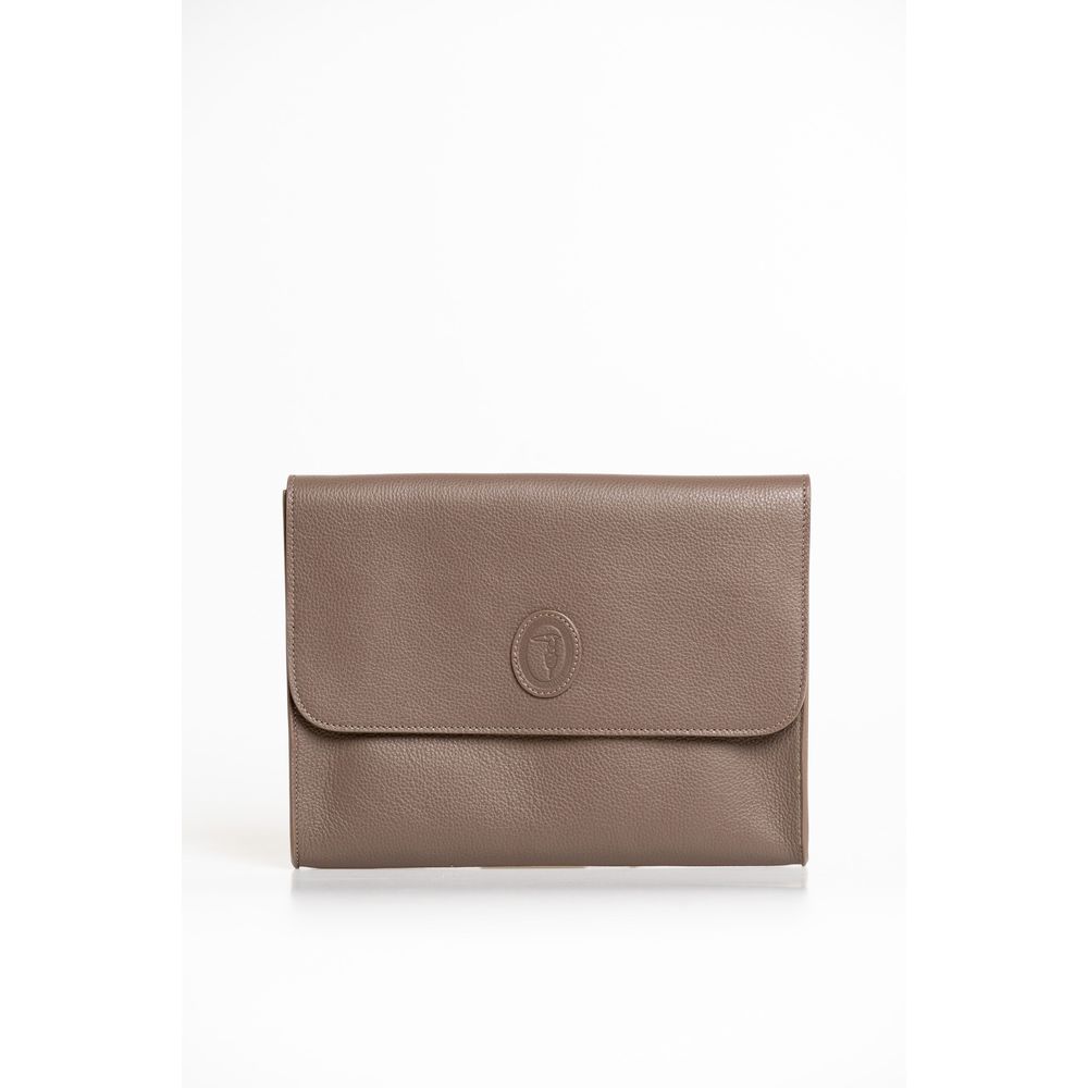 Brown Polyester Men Clutch Trussardi