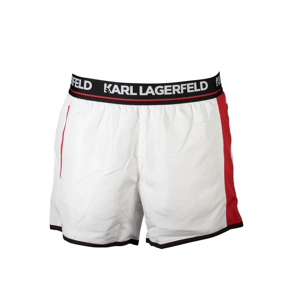 White Polyester Swimwear mens-swimwear Karl Lagerfeld S