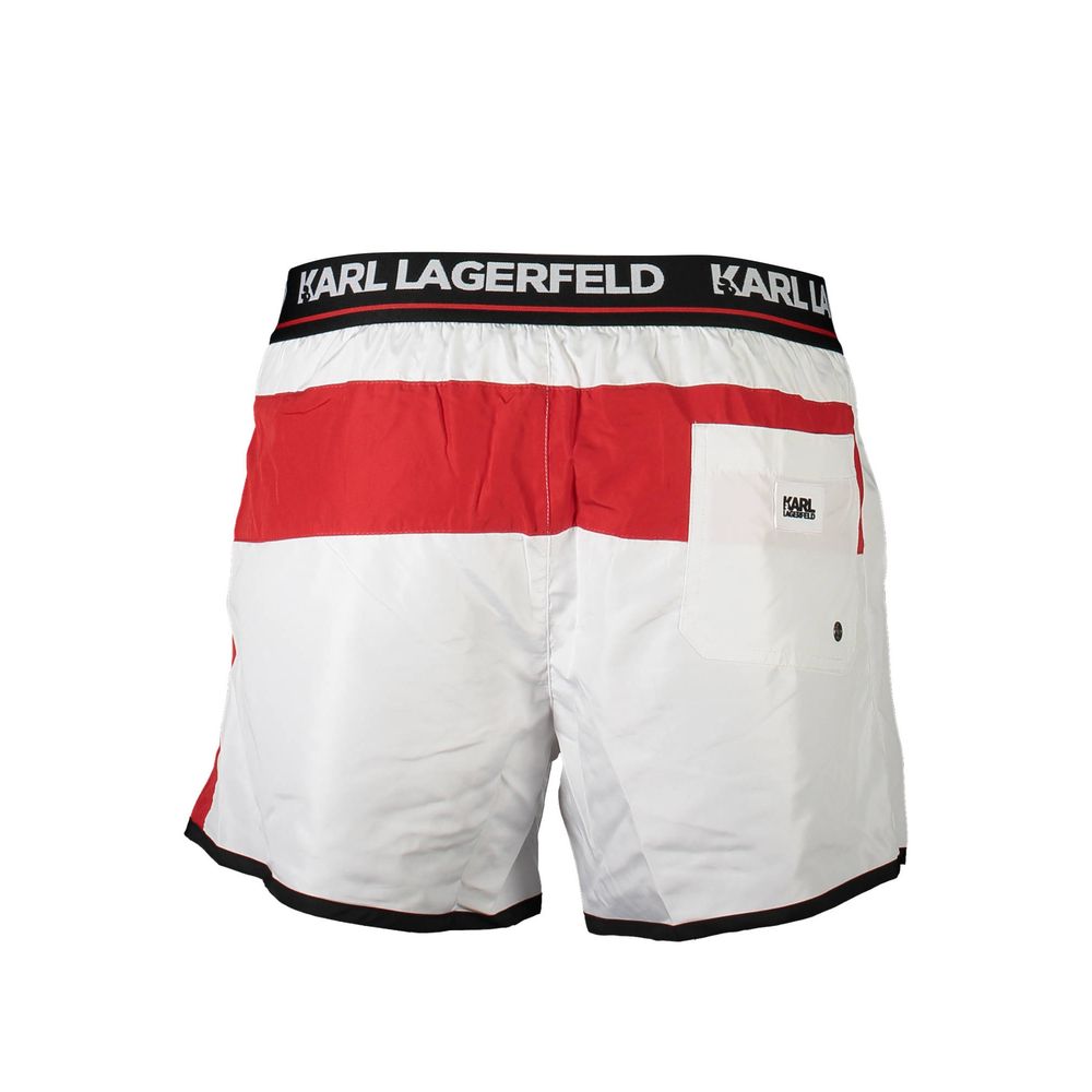 White Polyester Swimwear mens-swimwear Karl Lagerfeld