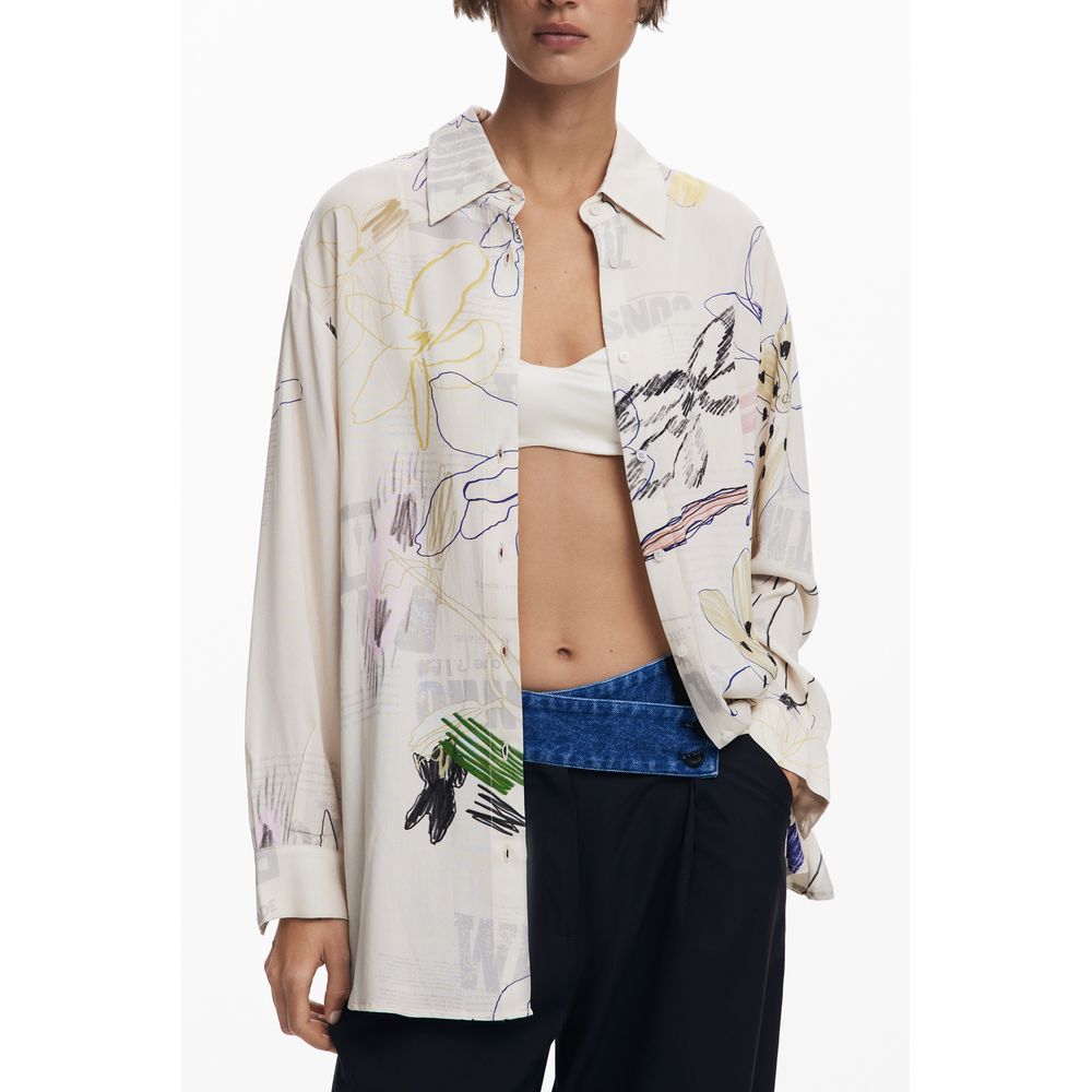 White Cotton Shirt Desigual