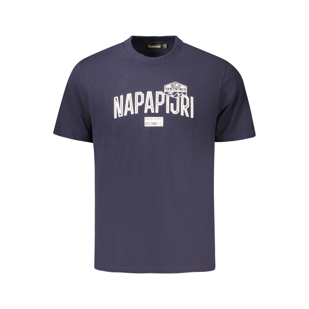 Blue Cotton Men T-Shirt Napapijri