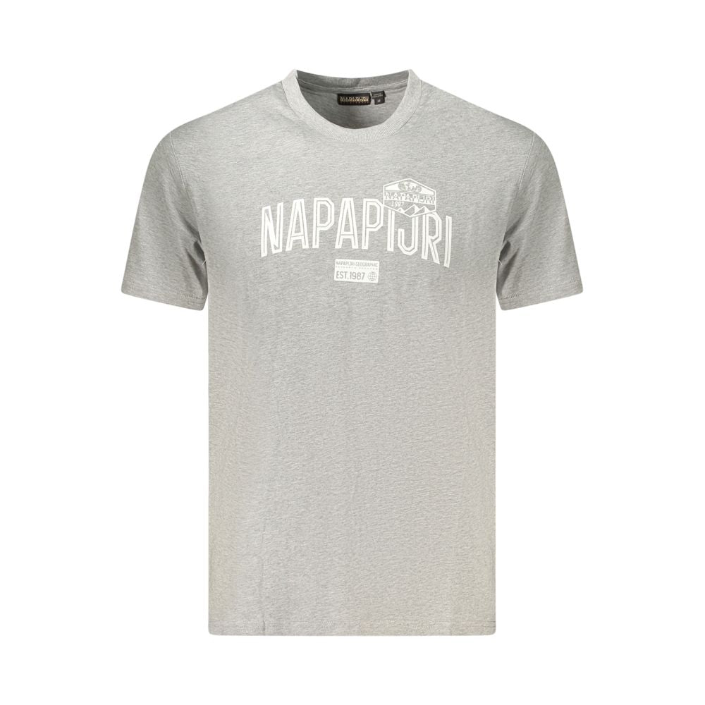 Gray Cotton Men T-Shirt Napapijri
