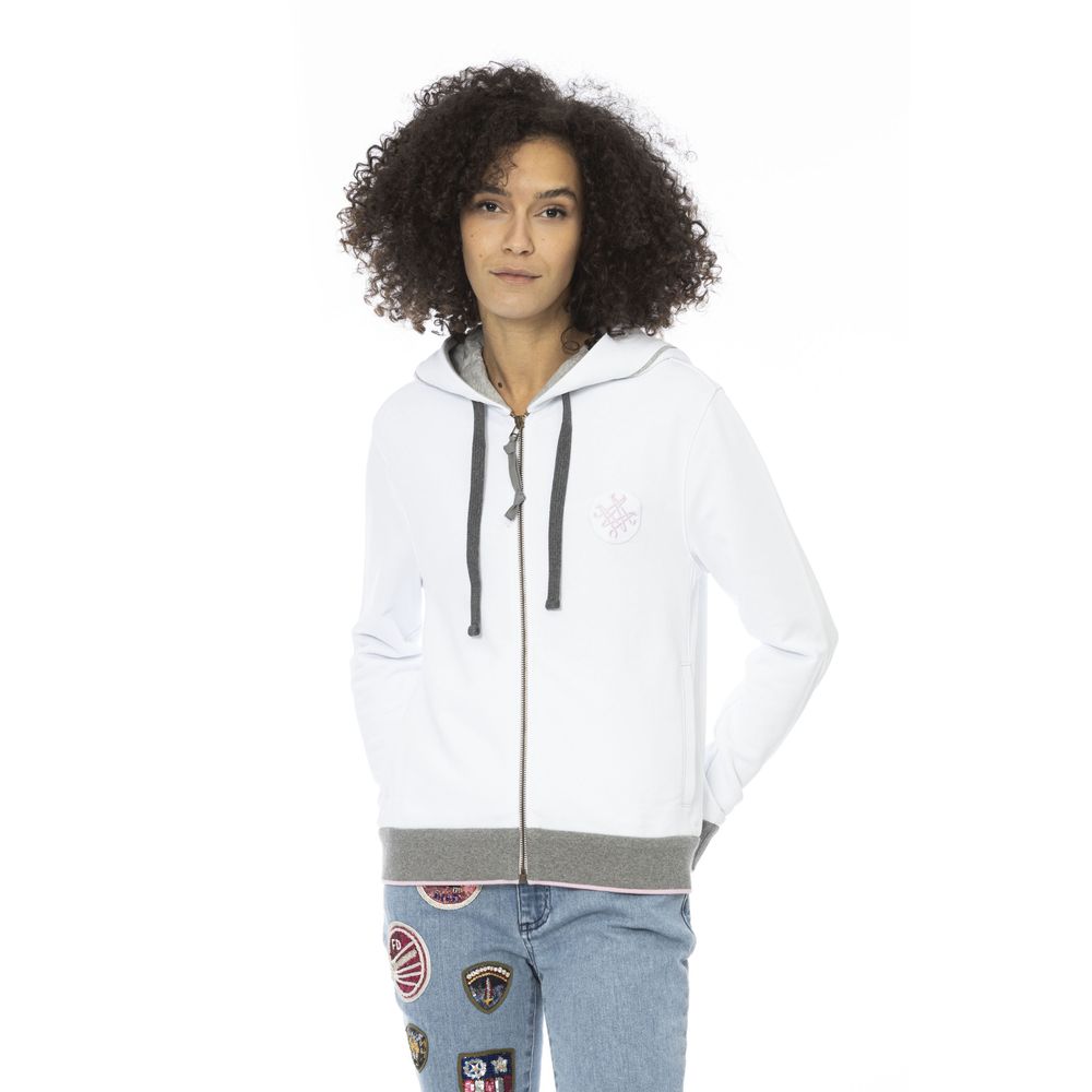 White Cotton Women Sweatshirt Top Mr&Mrs Italy