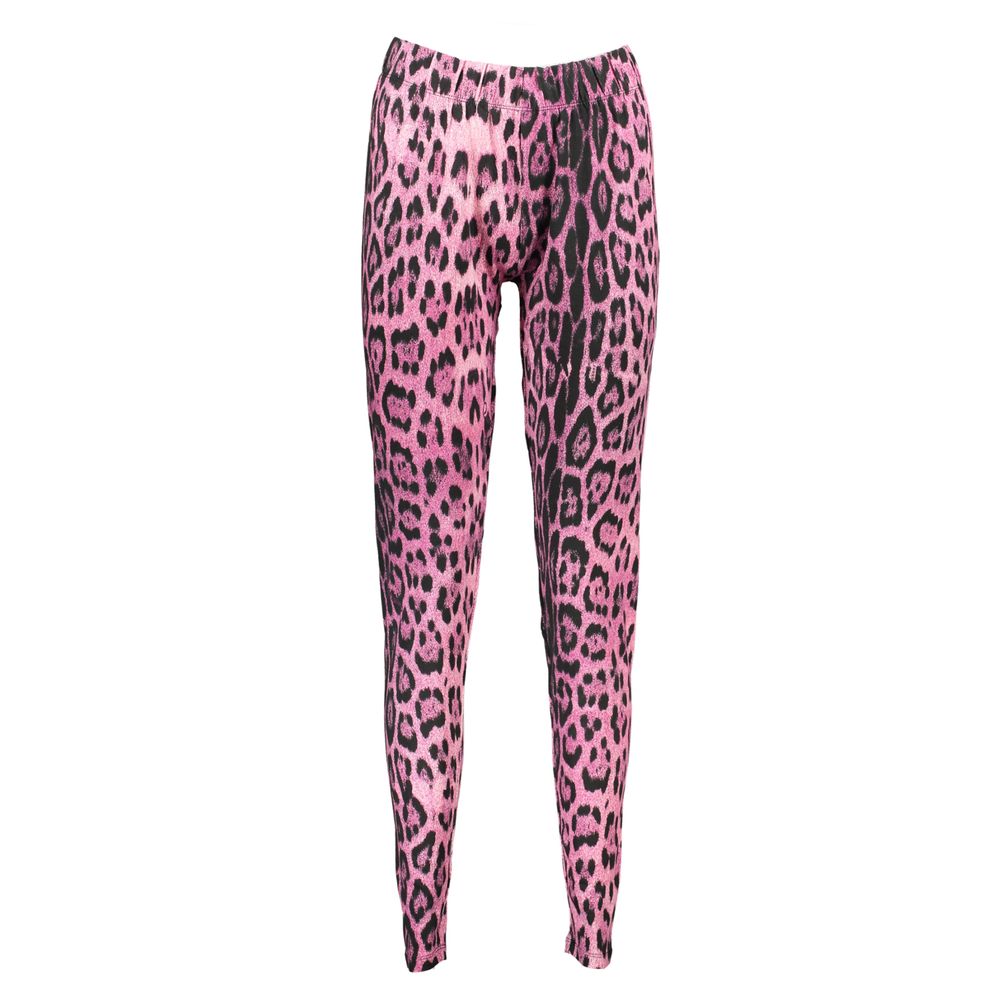 Pink Cotton Pant Cavalli Class