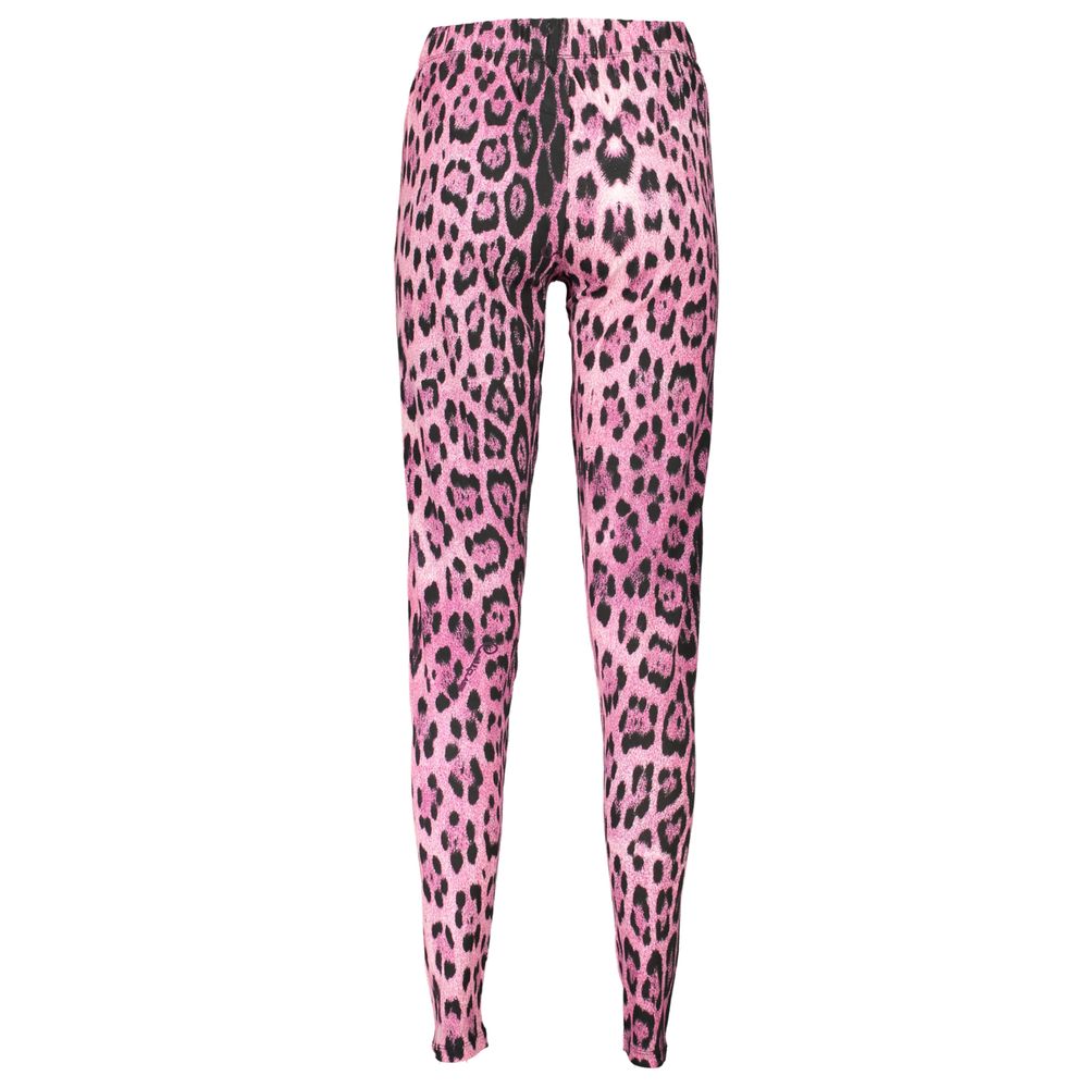 Pink Cotton Pant Cavalli Class