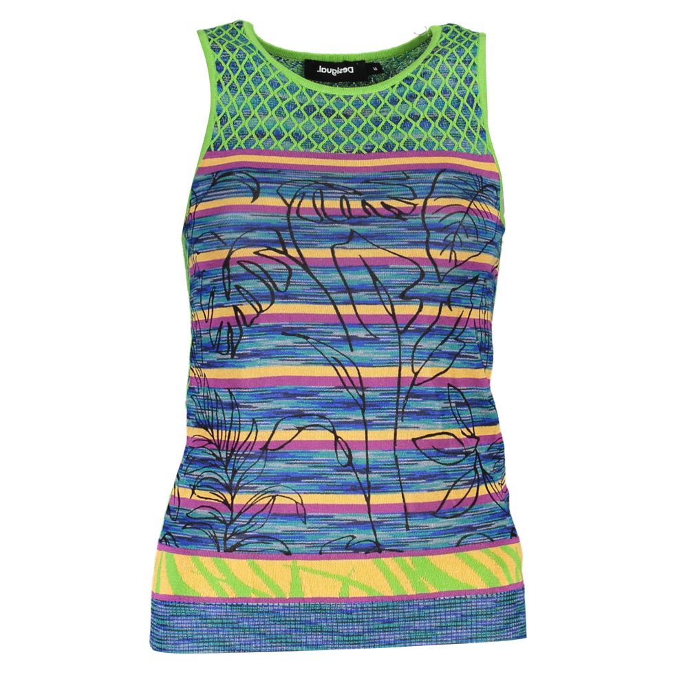 Green Cotton Tank Top Desigual M