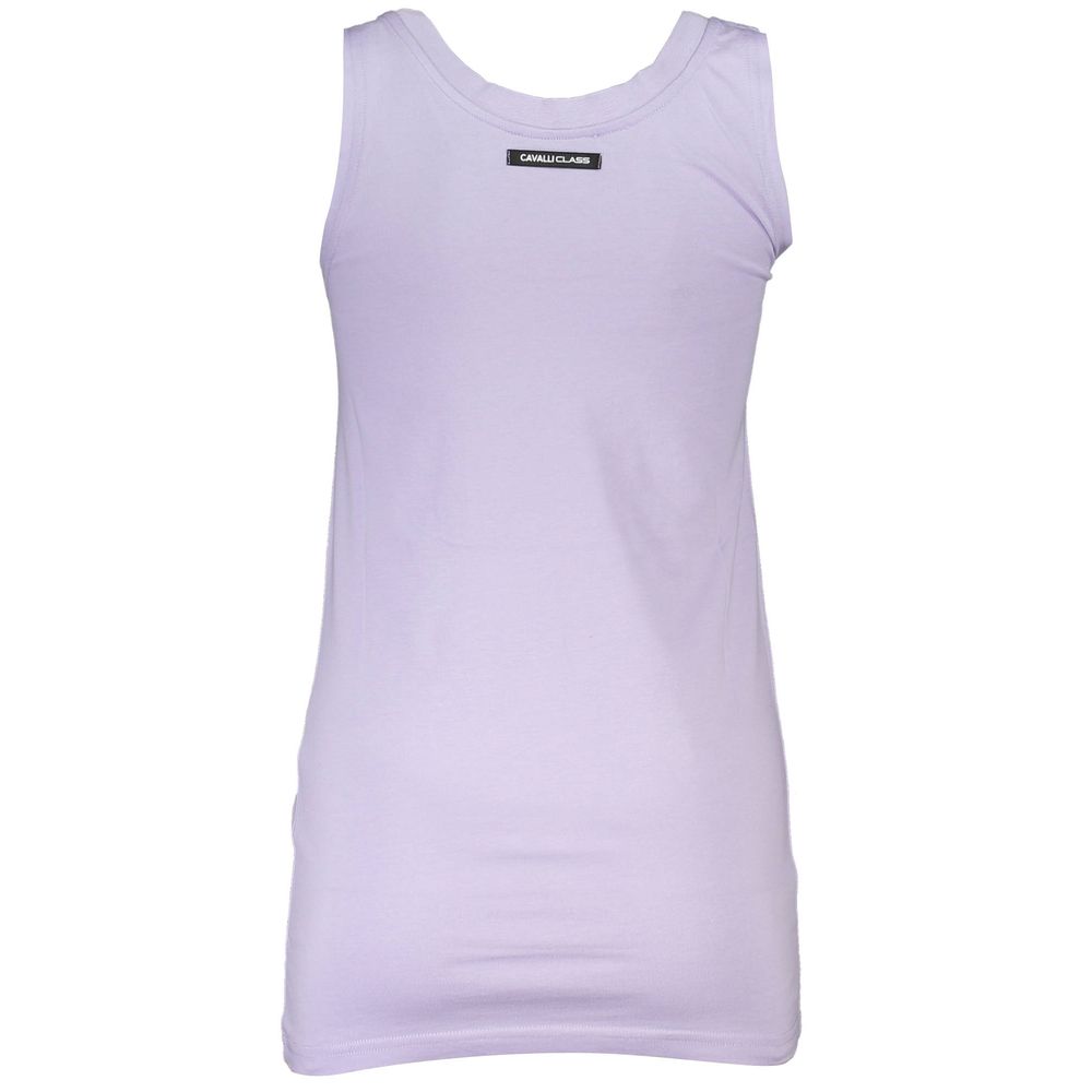 Purple Cotton Tank Top Cavalli Class