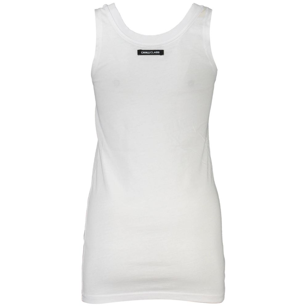 White Cotton Tank Top Cavalli Class