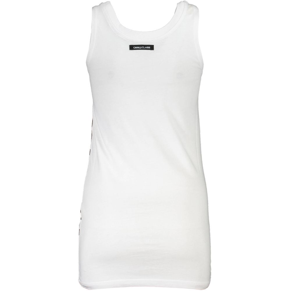 White Cotton Tank Top Cavalli Class