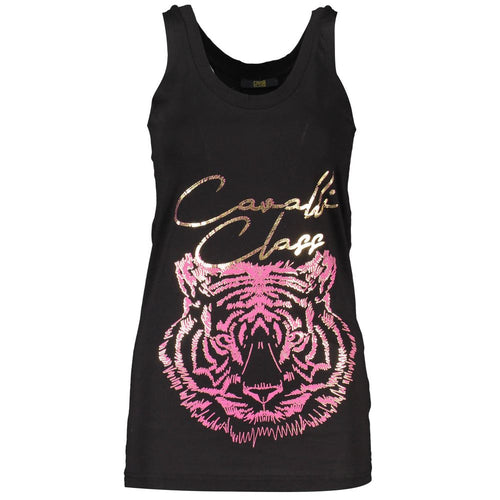 Black Cotton Tank Top Cavalli Class