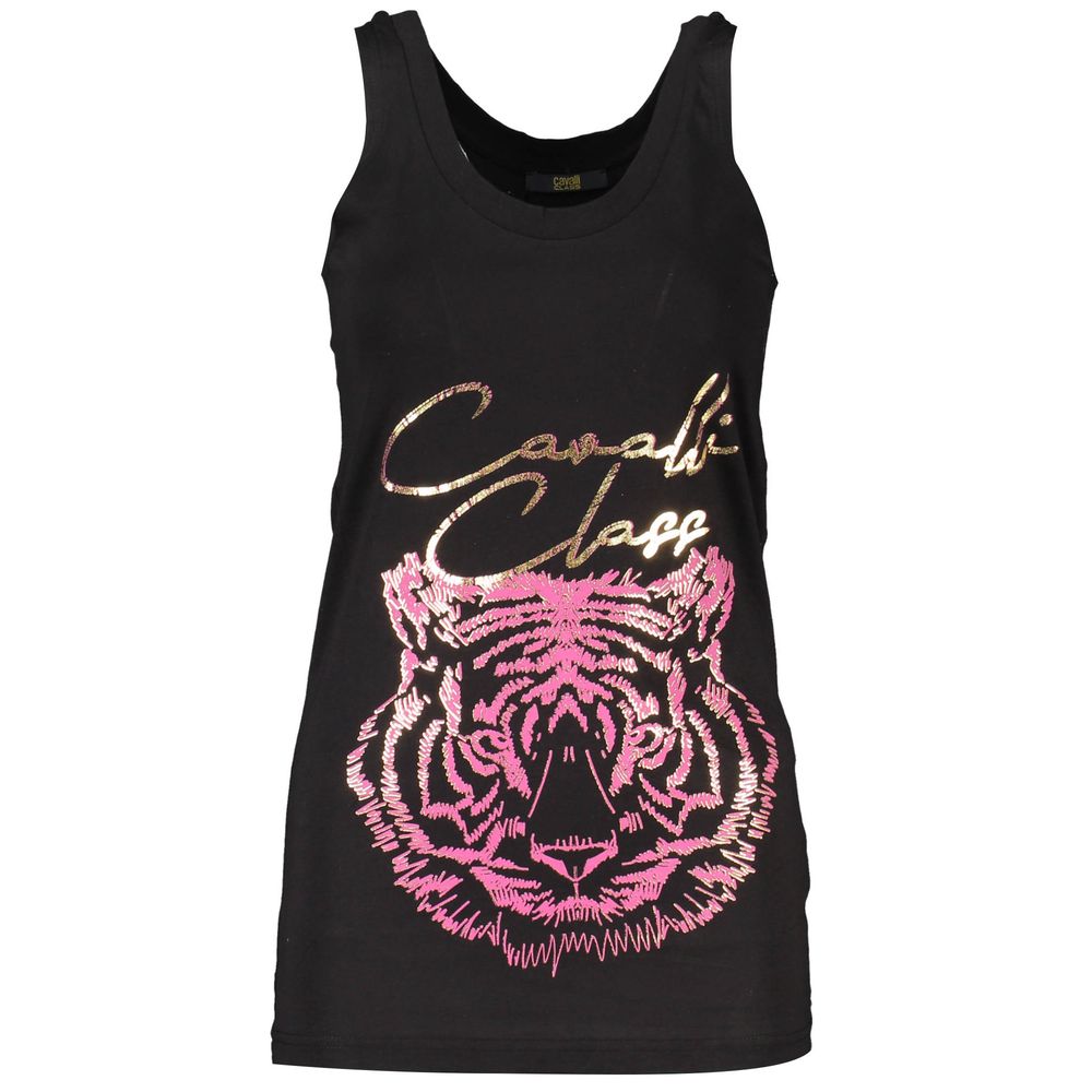Black Cotton Tank Top Cavalli Class