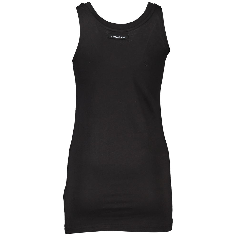 Black Cotton Tank Top Cavalli Class
