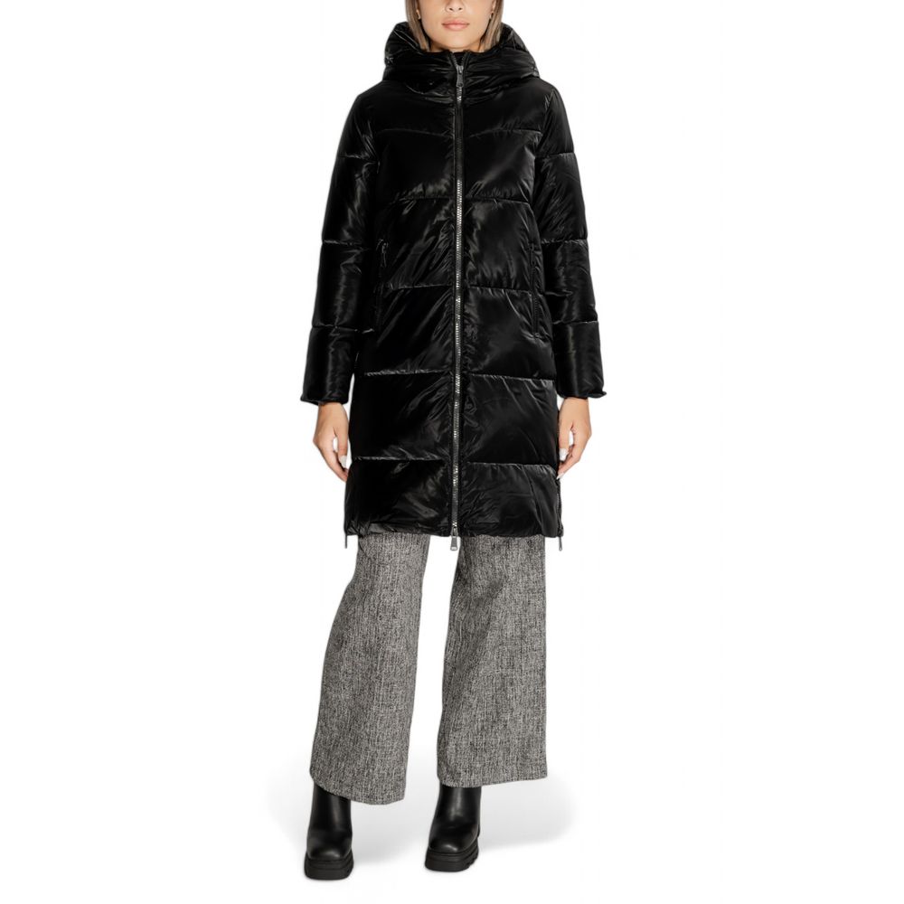 Black Polyester Jackets & Coat Cleré