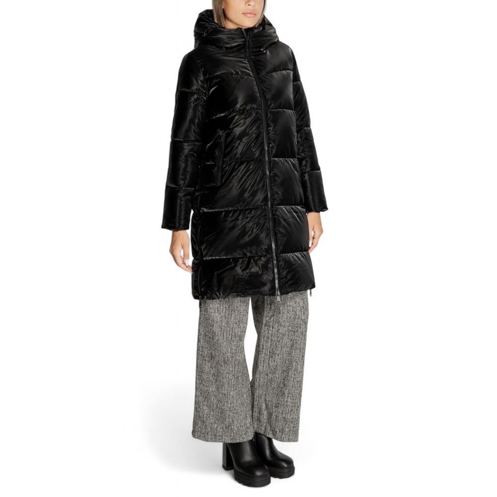 Black Polyester Jackets & Coat Cleré