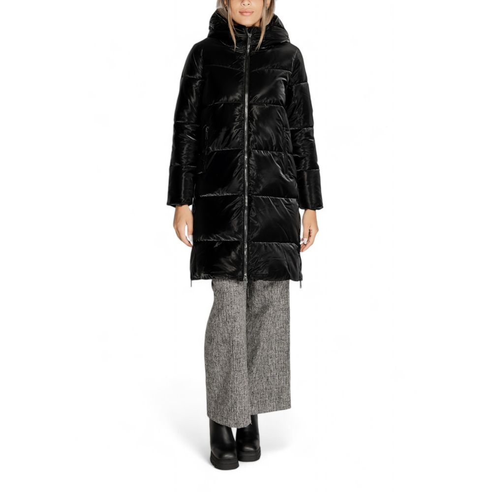 Black Polyester Jackets & Coat Cleré