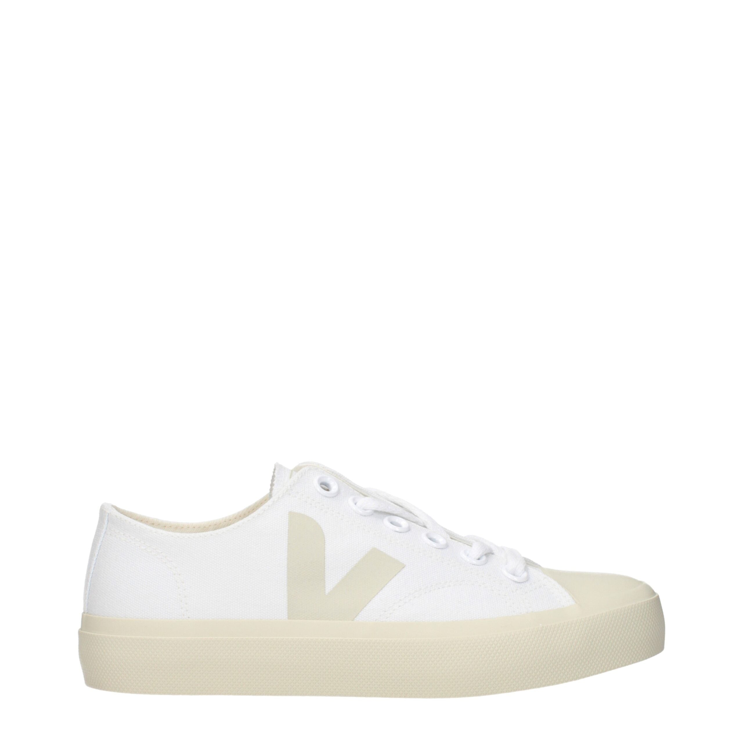 White Fabric Low Tops Veja