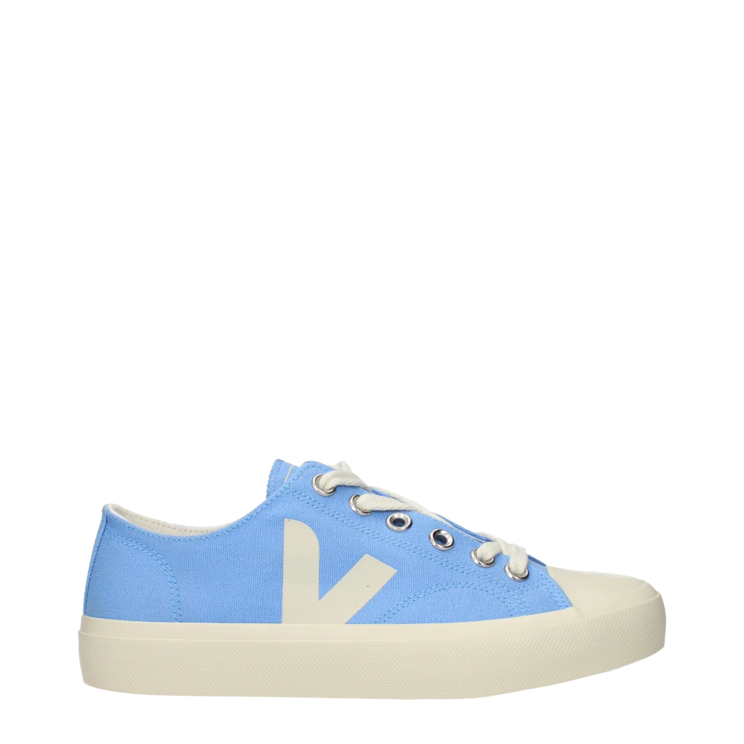Light Blue Fabric Low Tops Veja
