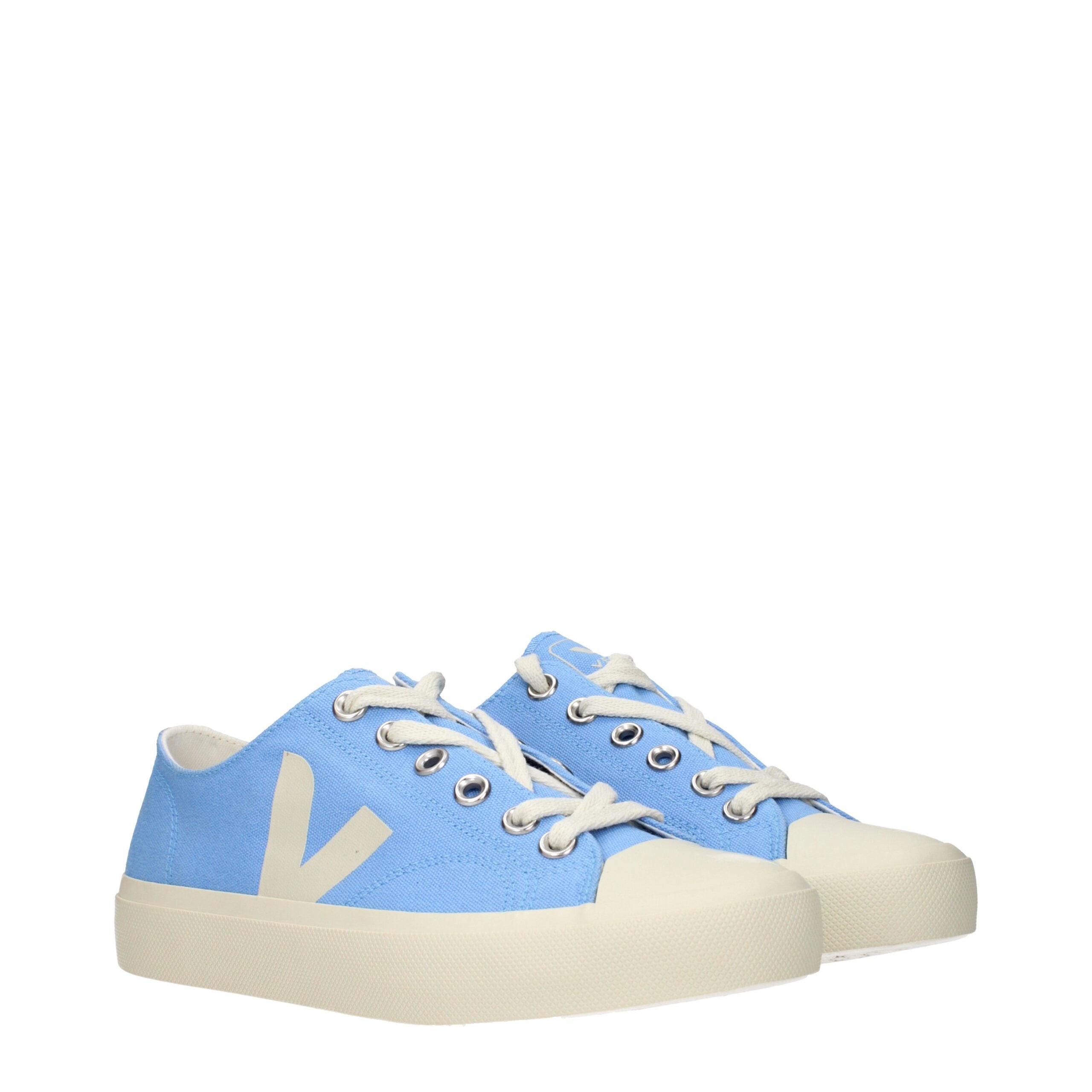 Light Blue Fabric Low Tops Veja
