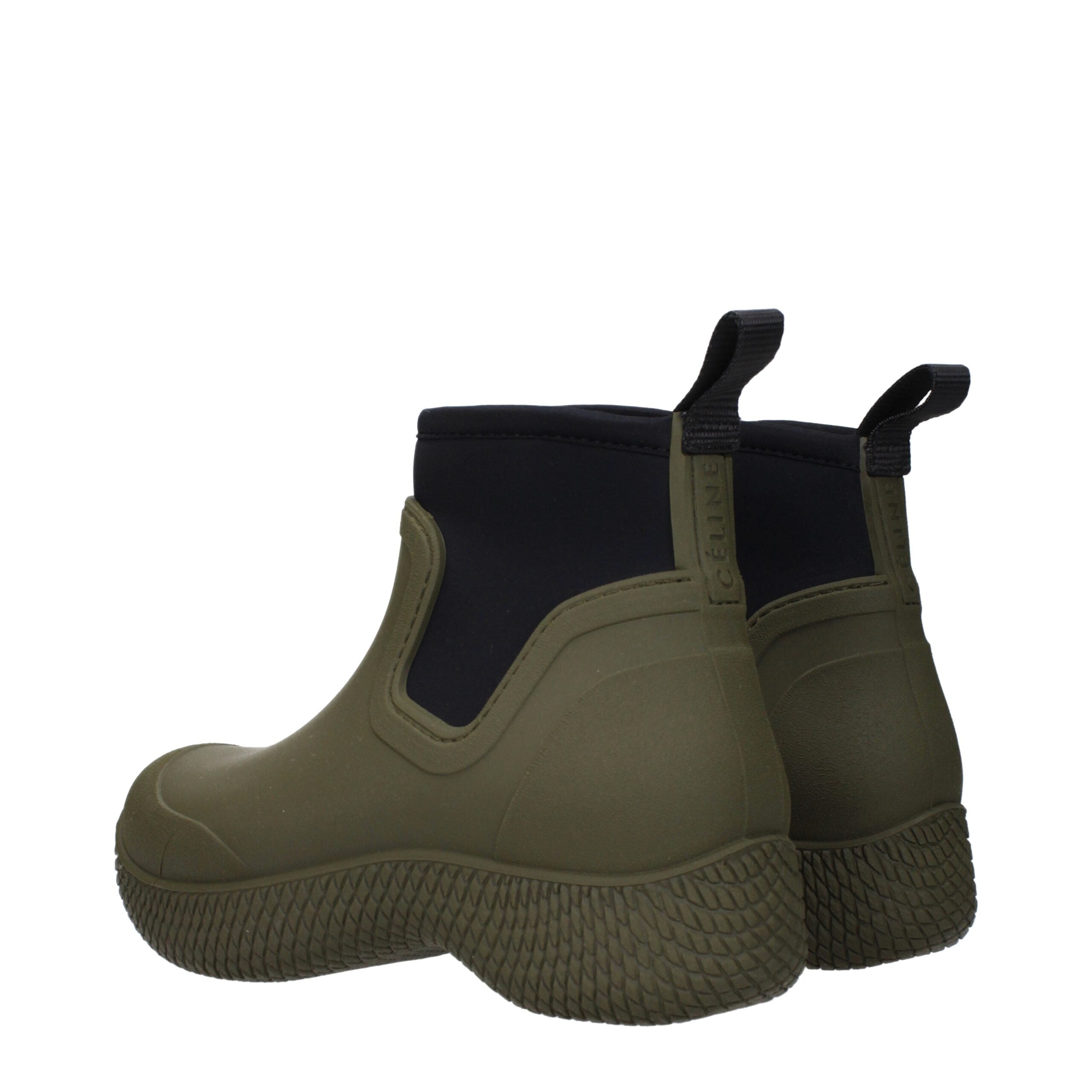 Green Cotton Ankle Boots Celine