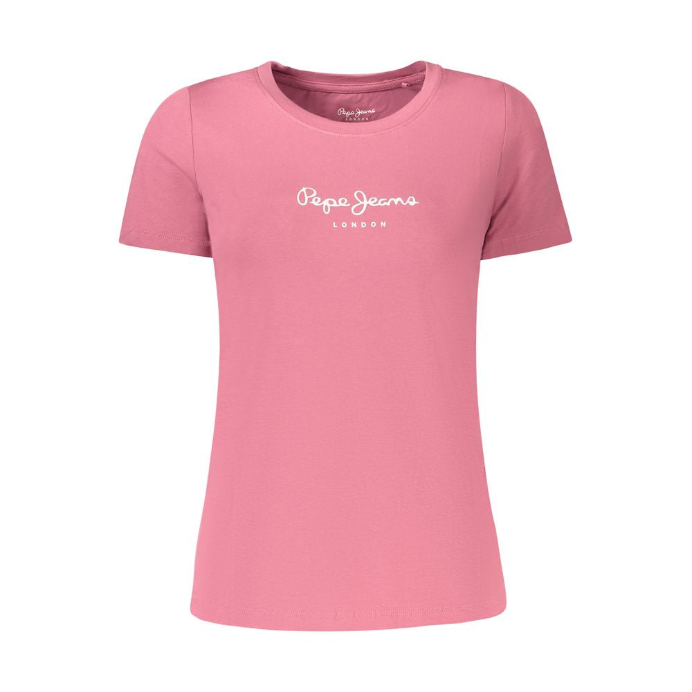 Pink Cotton T-Shirt Pepe Jeans