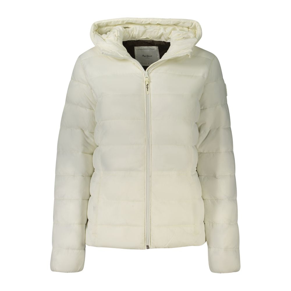 White Polyamide Jackets & Coat Pepe Jeans