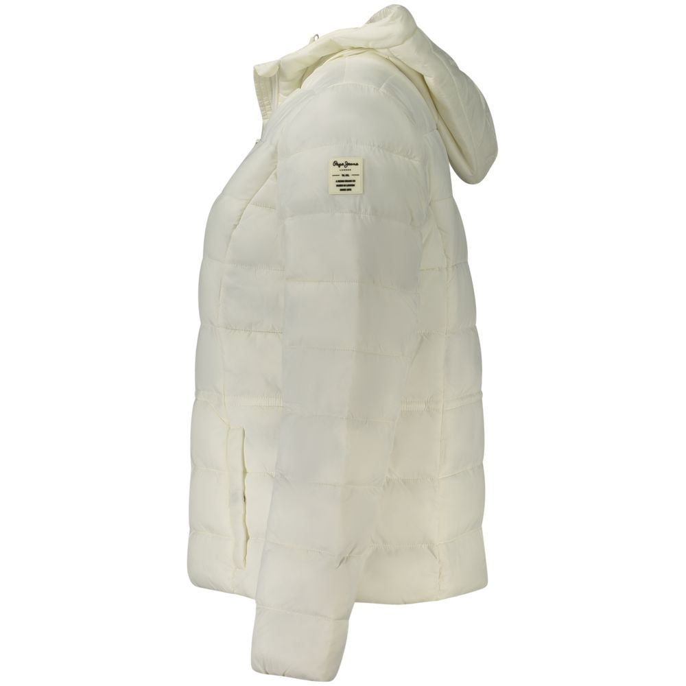 White Polyamide Jackets & Coat Pepe Jeans