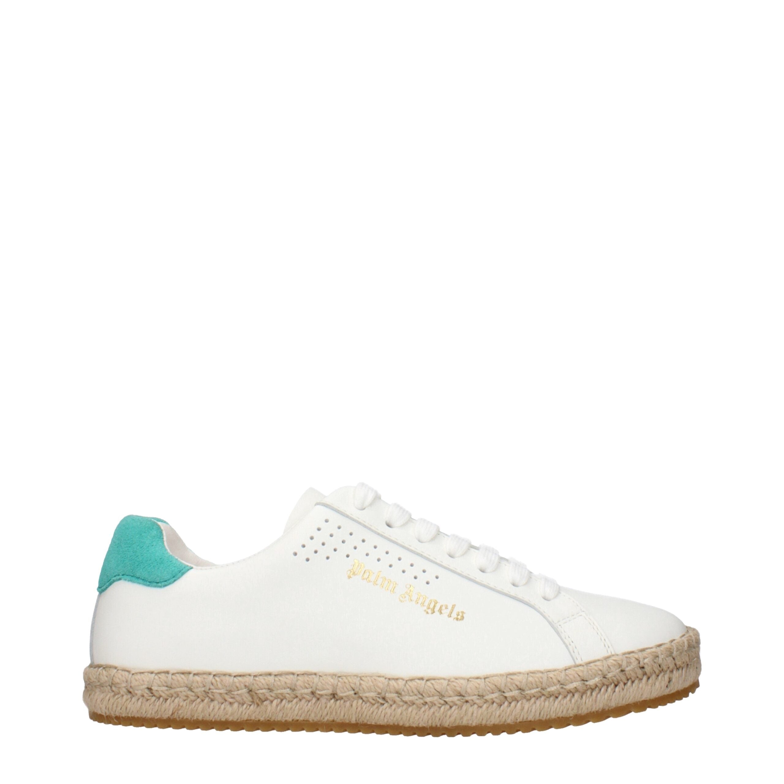 White Leather Low Tops Palm Angels
