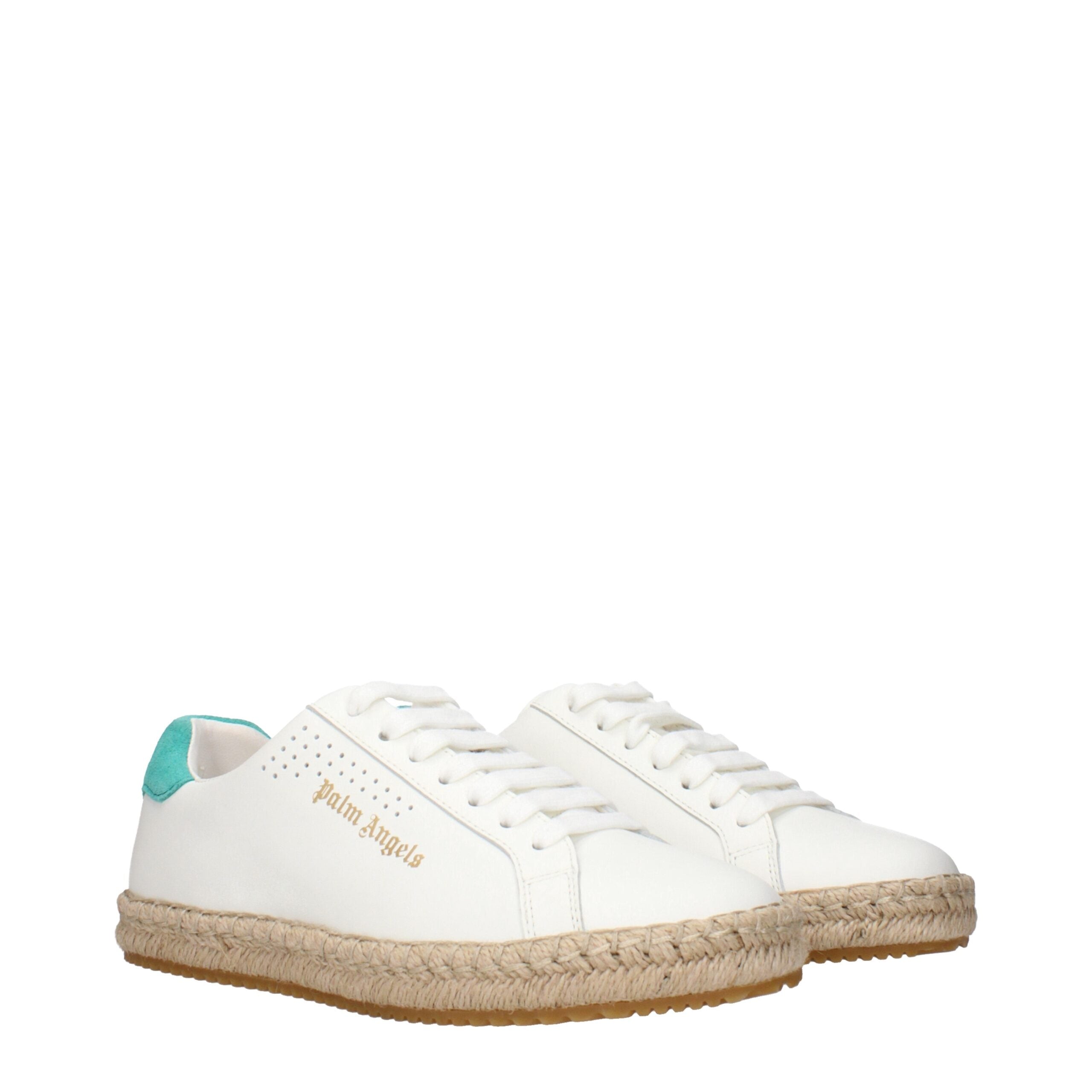 White Leather Low Tops Palm Angels