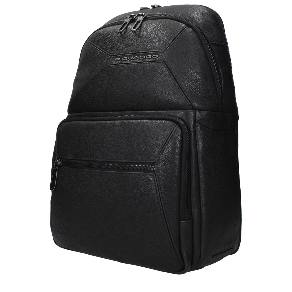 Black Leather Backpacks Piquadro
