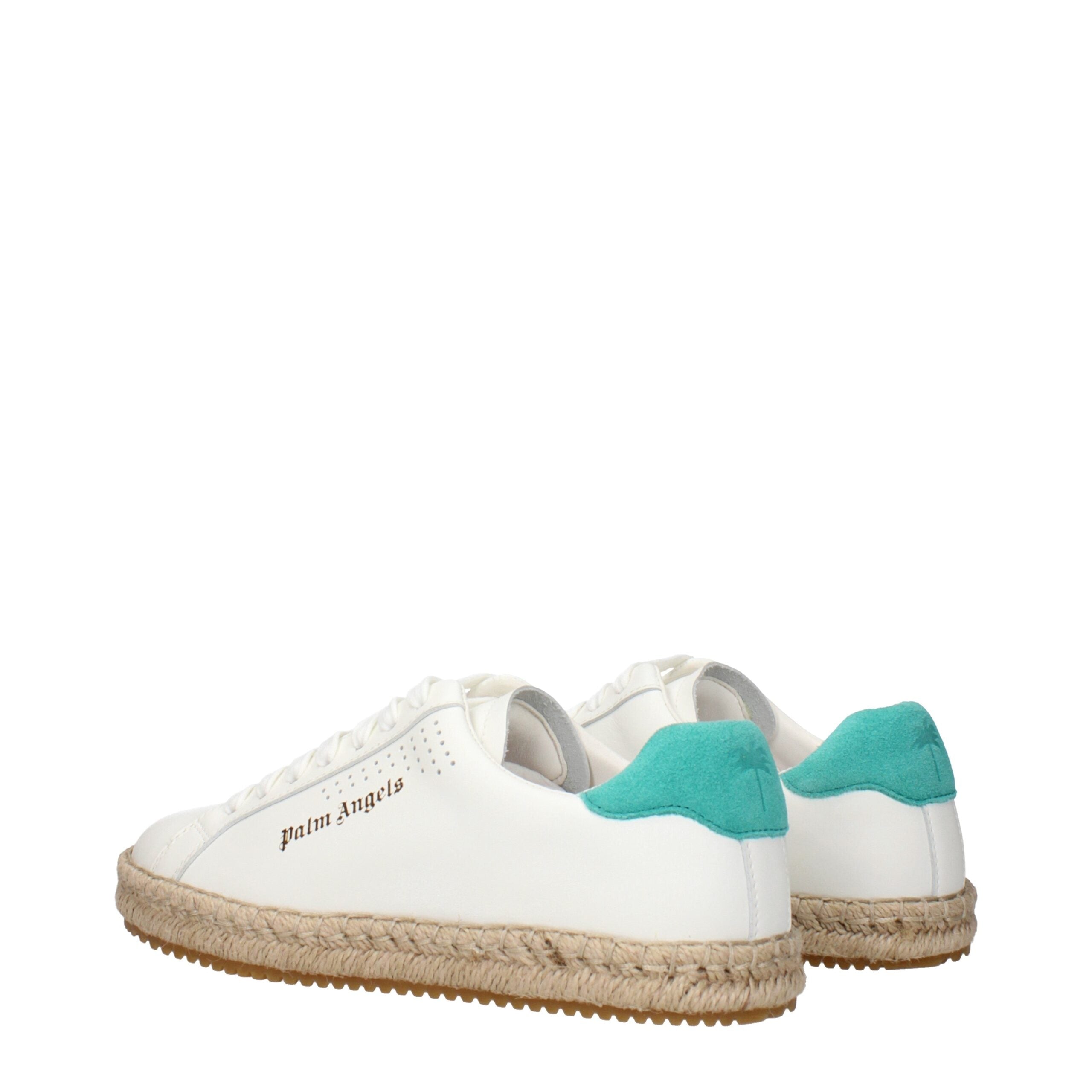 White Leather Low Tops Palm Angels