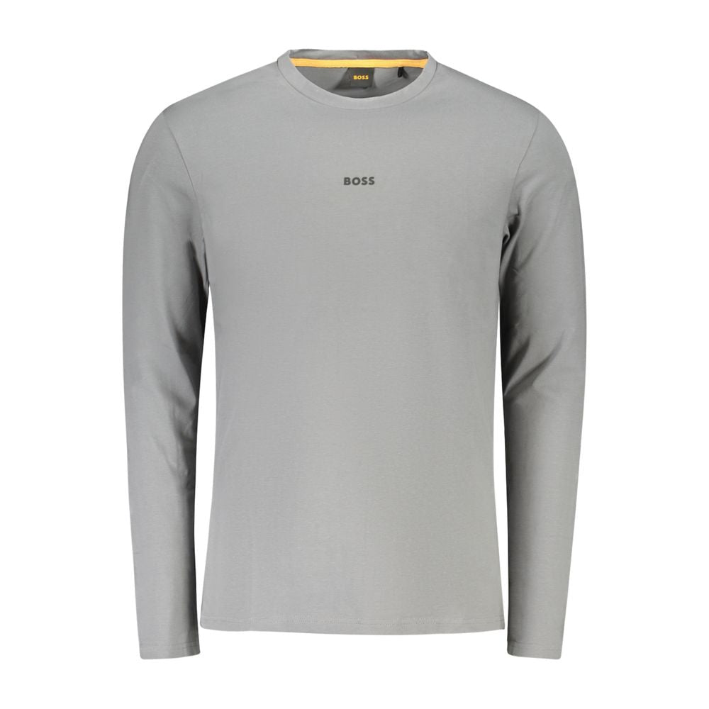 Gray Cotton Men T-Shirt Hugo Boss