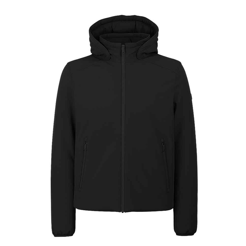 Black Nylon Jackets & Coat Yes Zee