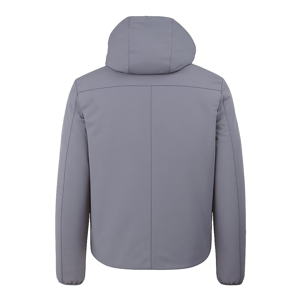 Gray Nylon Jackets & Coat Yes Zee