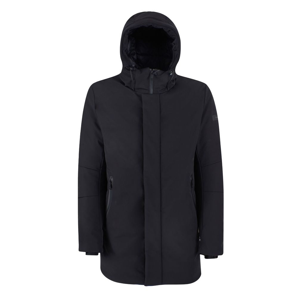 Black Nylon Jackets & Coat Yes Zee