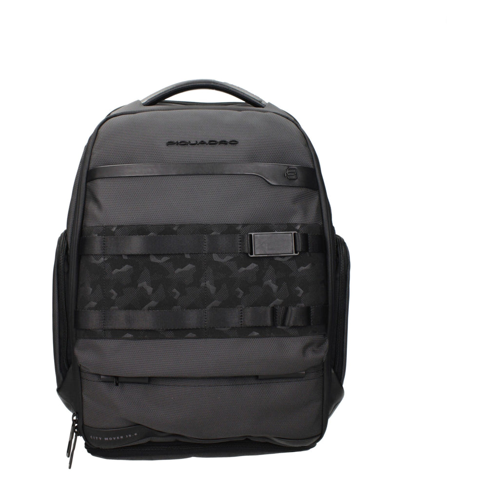 Gray Fabric Backpacks Piquadro