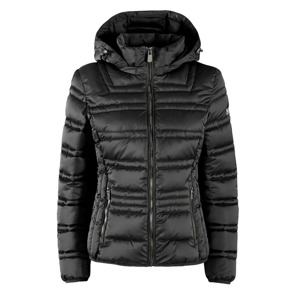 Black Polyester Jackets & Coat Yes Zee