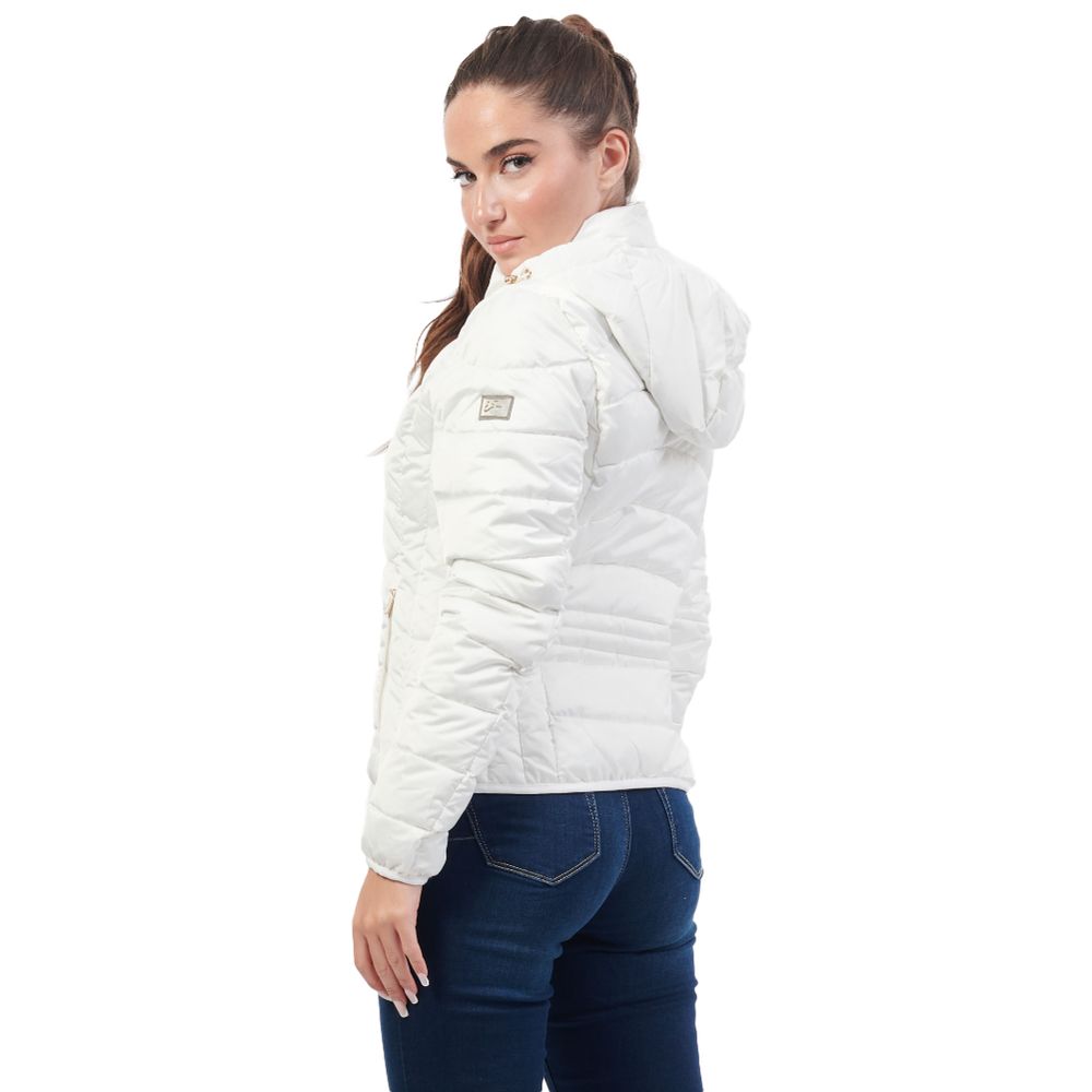 White Polyester Jackets & Coat Yes Zee