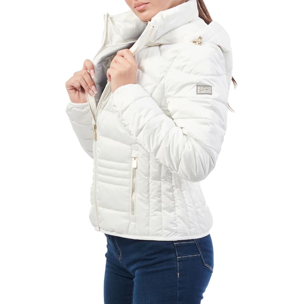 White Polyester Jackets & Coat Yes Zee