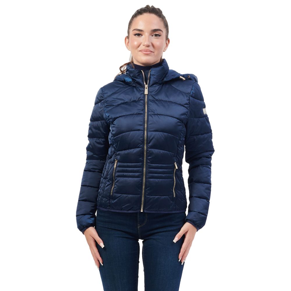 Blue Polyester Jackets & Coat Yes Zee