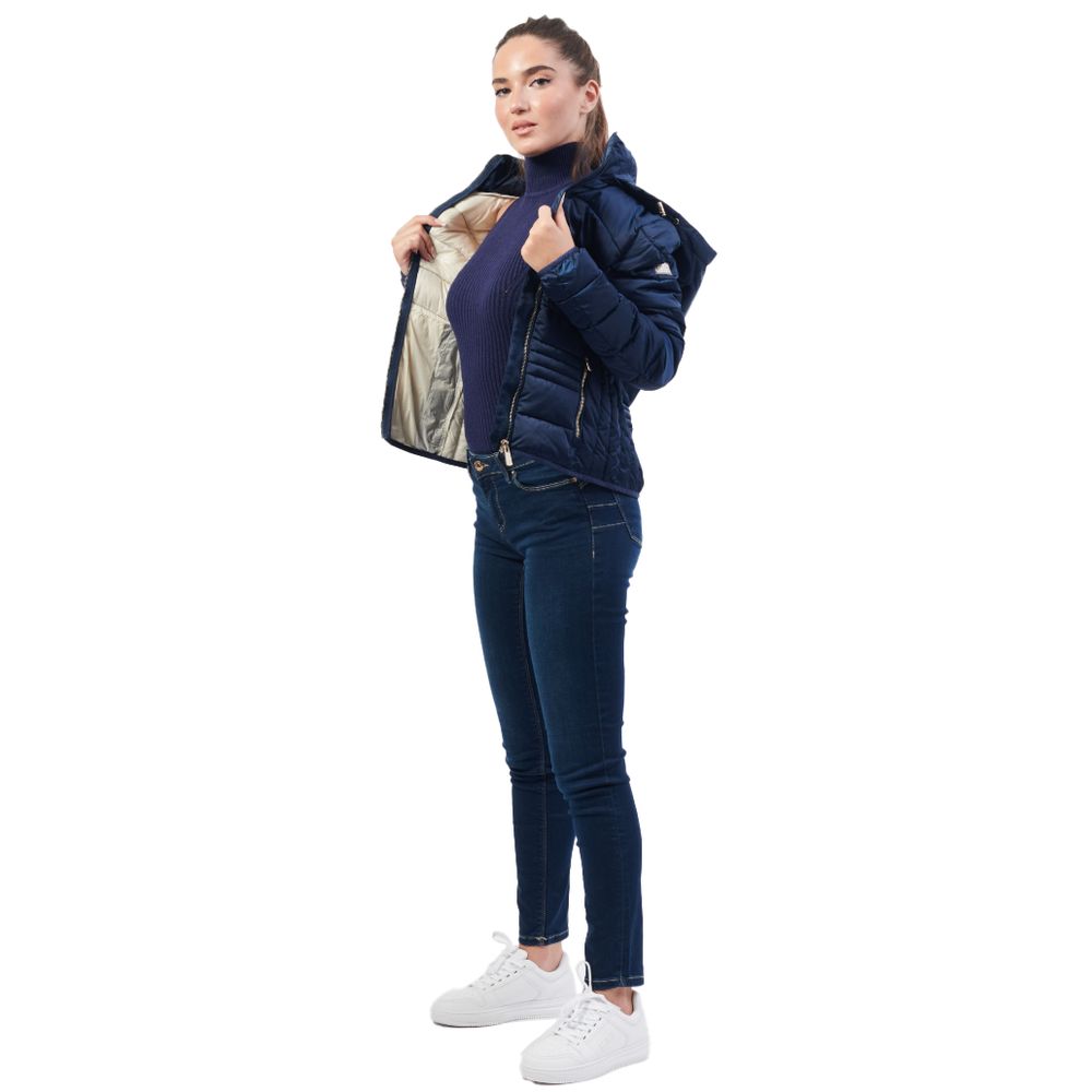 Blue Polyester Jackets & Coat Yes Zee