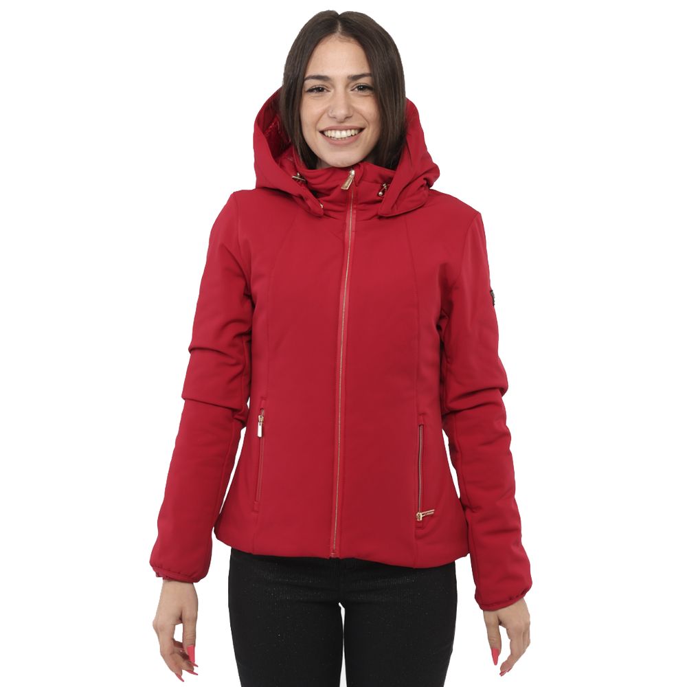 Red Nylon Jackets & Coat Yes Zee
