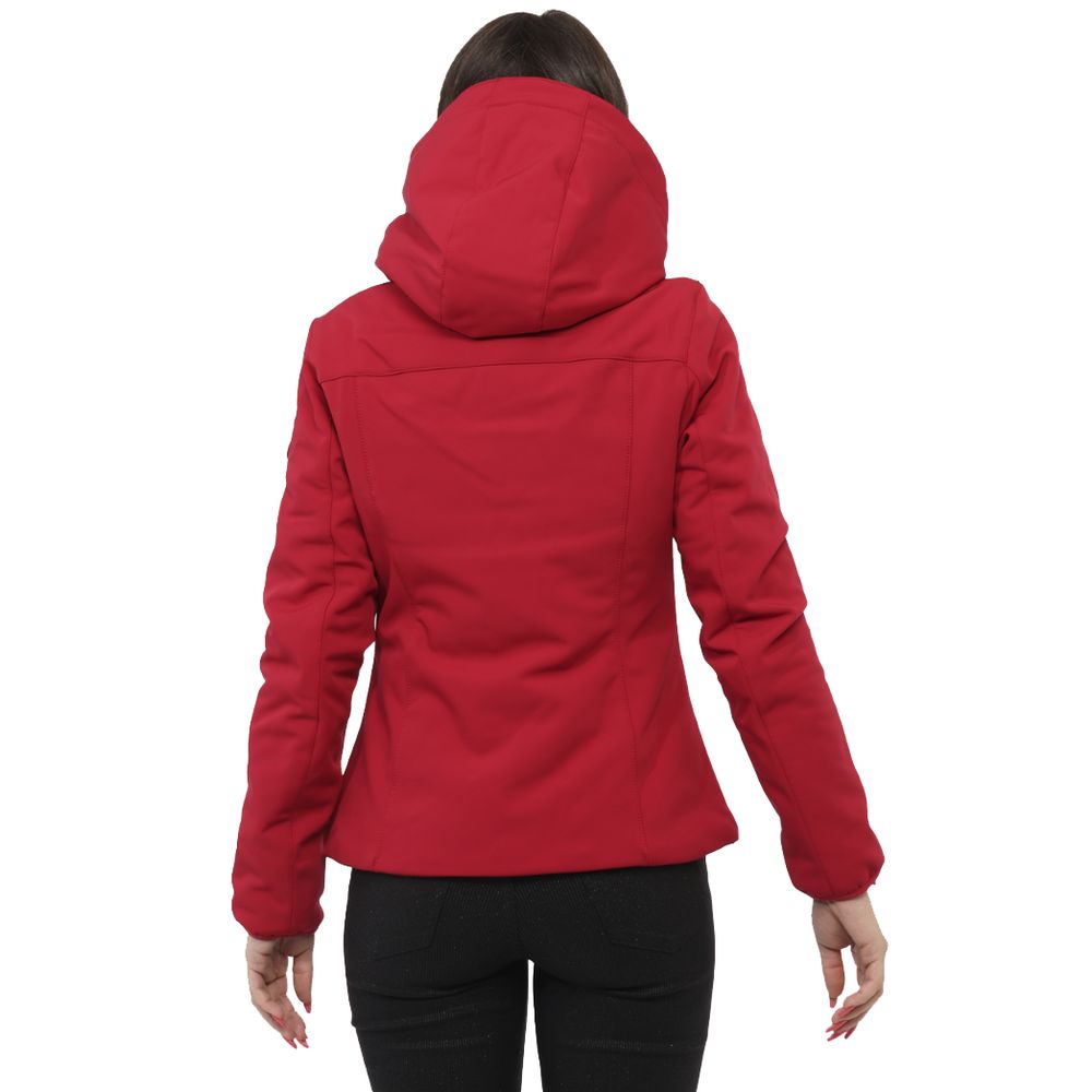 Red Nylon Jackets & Coat Yes Zee