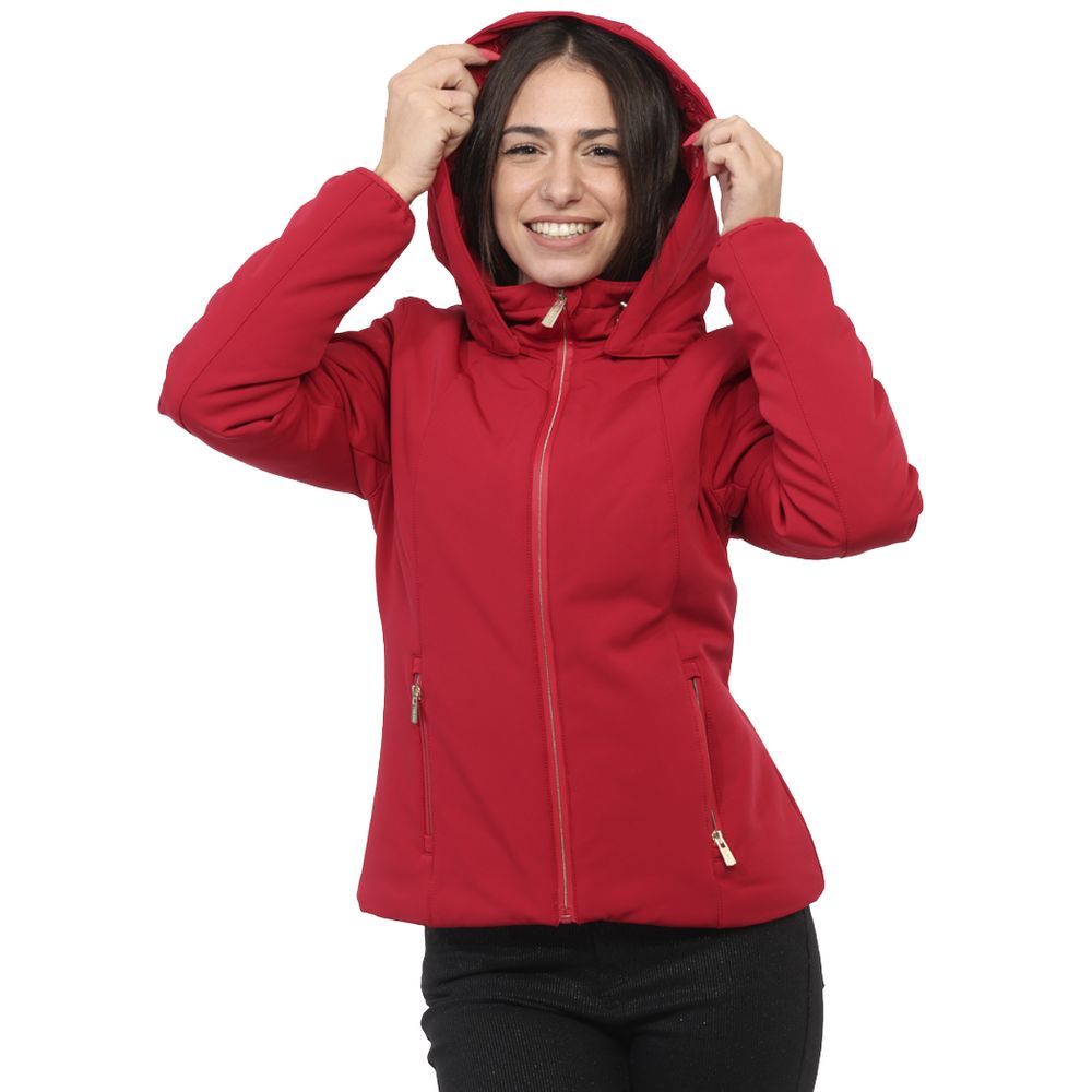 Red Nylon Jackets & Coat Yes Zee