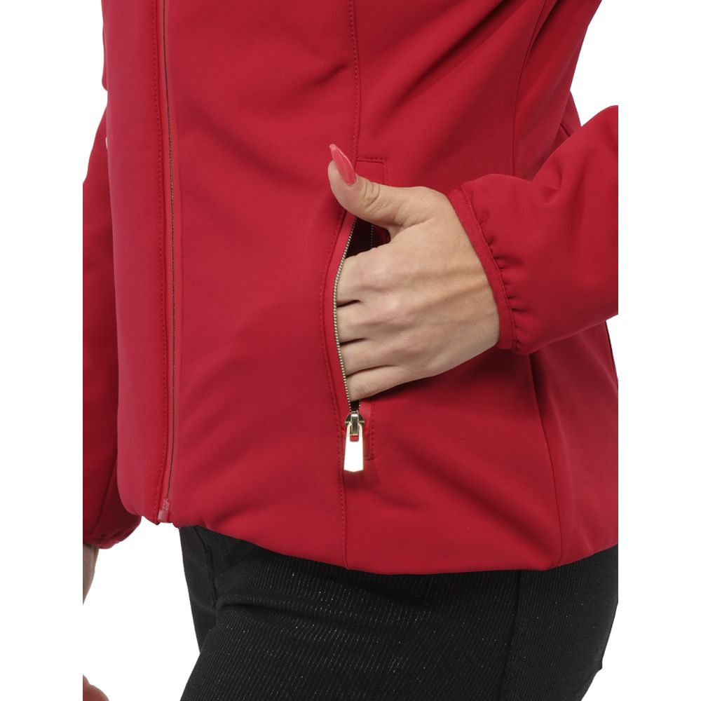 Red Nylon Jackets & Coat Yes Zee