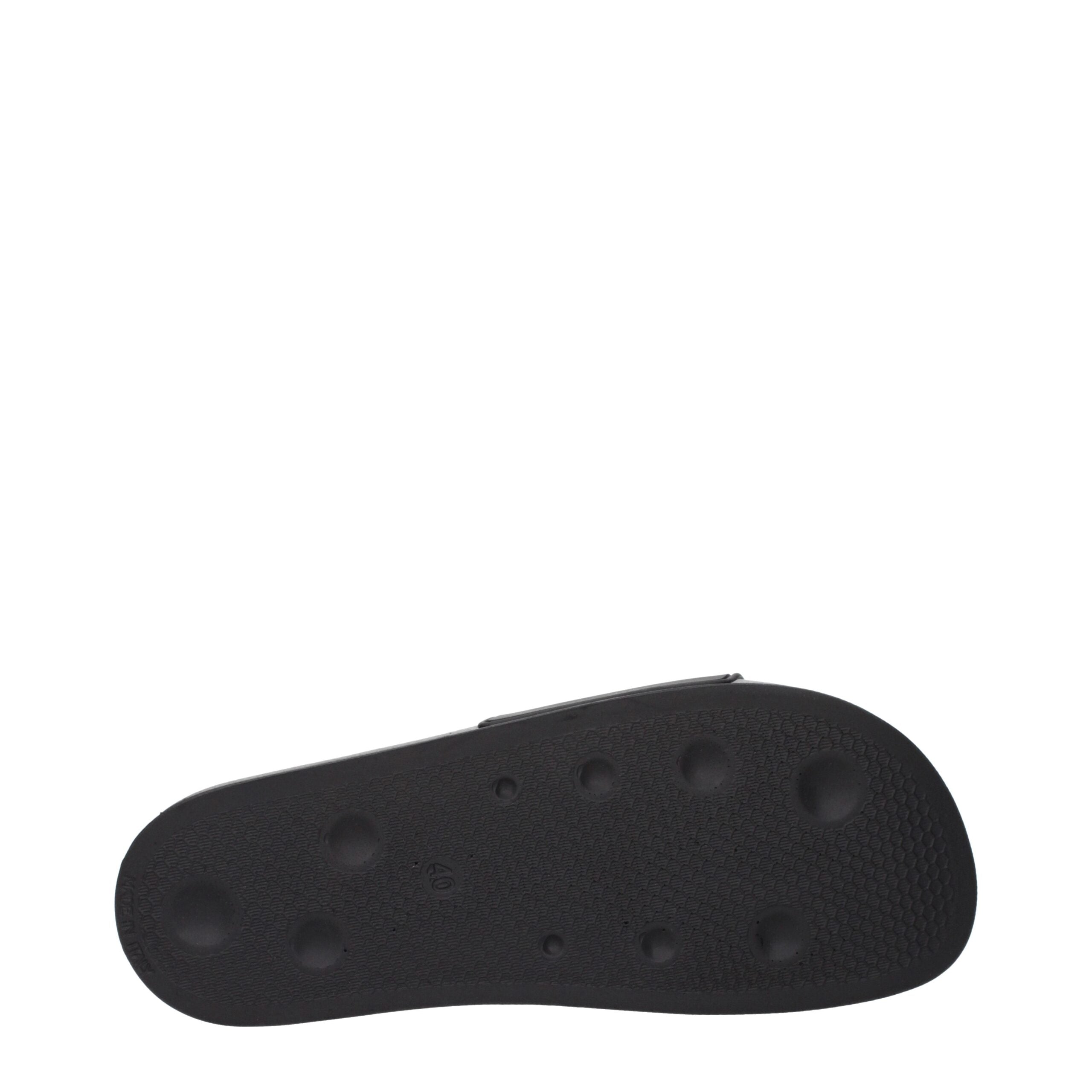 Black Cotton Slippers Sandals Palm Angels
